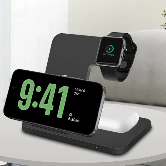 3 in 1 wireless charging station for iPhones, smart watches Samsung phones and air pods
